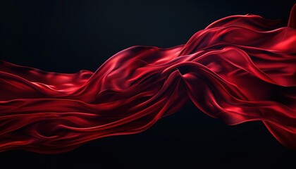 Wall Mural - Bright Red Silk, dark Background