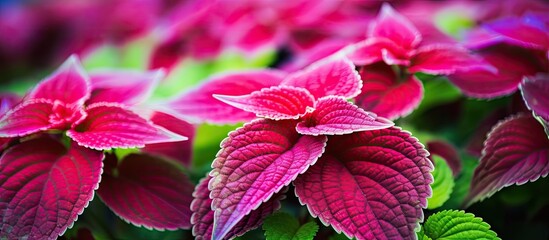 Sticker - A Zoom In Coleus Plant. Creative banner. Copyspace image