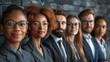 © Wiseman - group of business people in a row .hight relustion