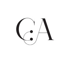 Fototapete - CA Logo, Letter C And Letter A Initial Logo Template	