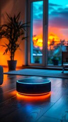 Poster - Voice Controlled Smart Home Automation System Manages Lighting and Entertainment in Modern Interior