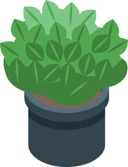 Wall Mural - Digital graphic of a lush green potted plant, ideal for indoor environment themes