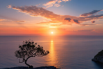 Poster - Beautiful sunset on Andaman sea at Windmill View Point near Laem Promthep Cape, Phuket, Thailand