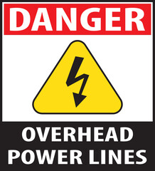 Poster - Overhead power lines danger sign vector.eps