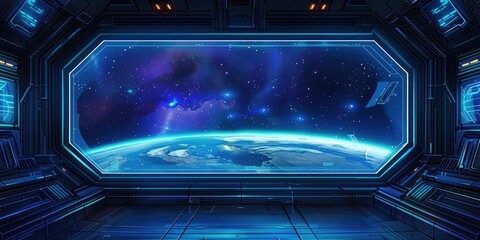 Cosmic View from Futuristic Space Station