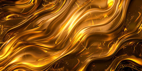 Poster - Opulent Golden Wallpaper Background, Gilded Elegance: Luxury Golden Background - Ai Generated