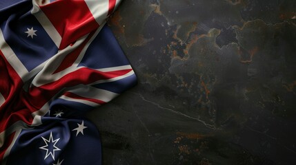 Wall Mural - Australia flag on dark grey background