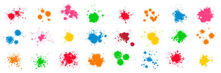 Poster - set of color stain set. splatter