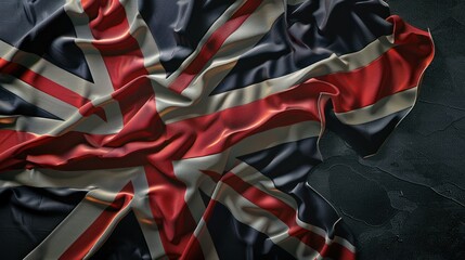 Wall Mural - United Kingdom flag on dark grey background