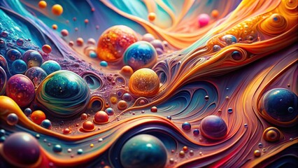 Abstract organic liquid with vibrant colors and flowing shapes , wallpaper, abstract, organic, liquid,vibrant, colors, flowing, shapes, background, design, digital, creative, art, artistic