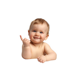 lovey baby pointing to choose and press transparent background