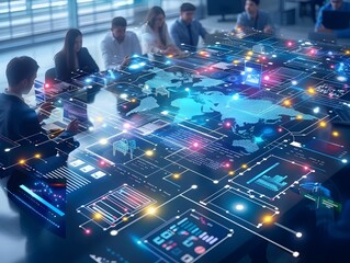 Poster - Software Development Team Conducting a Code Review Session on a Shared Online Platform for Technology Networking and Digital Communication in Business