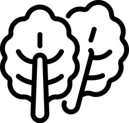 Poster - Simple linear vector illustration of two trees, suitable for icons and environmental themes