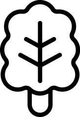 Poster - Graphic of a tree in a minimalist black line style isolated on a white background