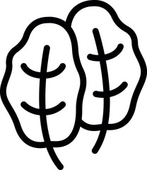 Poster - Simple line art depicting a human brain suitable for educational material