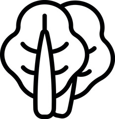 Sticker - Simple black and white line drawing of a stylized tree, ideal for icons or basic design elements