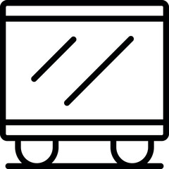 Poster - Simplistic outline of a trash bin on wheels in a clean black and white vector style