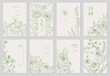 © merfin - Set of floral invitation save the date card with detailed various flowers. Luxury vintage botanic template layout design, brochure or cover