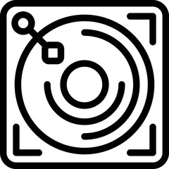 Poster - Simple line icon representing a turntable, perfect for music and audio themed designs