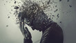 © Michael - Digital artwork of a person with head disintegrating, symbolizing mental breakdown