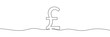 © dariachekman - Continuous line drawing of pound sterling symbol. Line art of pound coin sign.Editable line. Vector illustration