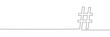 © dariachekman - The hashtag symbol is drawn in one continuous line. Line art, outline, single line silhouette. Editable line