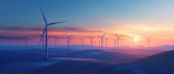 Engineers and technicians discuss the conservation and development of electricity production from wind turbines, including improvements and repairs within wind farms to promote sustainability.