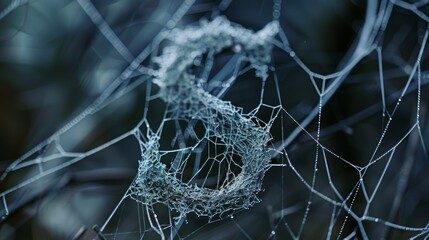 English letter S made of spider web