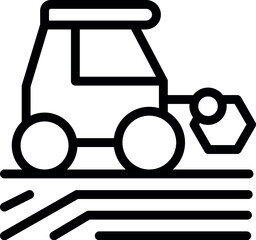 Wall Mural - Black line icon of a dump truck, representing construction and industrial work