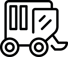 Poster - Line art icon of a mobile garbage container, suitable for waste management graphics