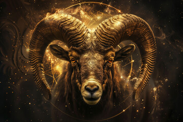 Wall Mural - wallpaper of spiritual astrological zodiac sign aries