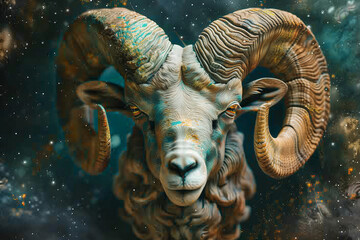 Wall Mural - wallpaper of spiritual astrological zodiac sign aries