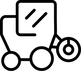 Sticker - Vector illustration of a line icon representing a cement mixer, ideal for constructionrelated design