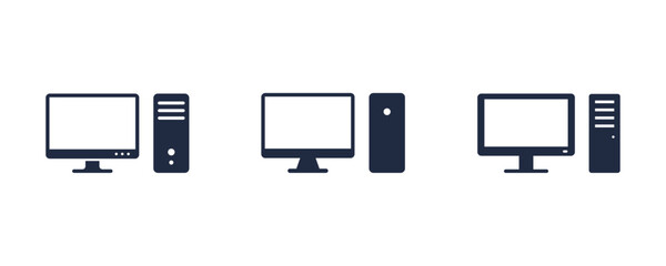 Aufkleber - computer icon set. computer desktop vector icon, pc symbol. pc icon collection