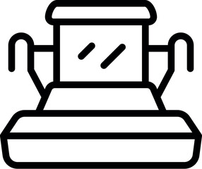Poster - contemporary minimalist treadmill icon in black and white for fitness and exercise. perfect for gym 