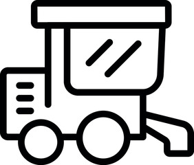Poster - Simple black and white line art illustration of a locomotive train engine icon