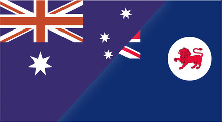 Wall Mural - Flag of Australia and Australian state Tasmania. Two Flag Together