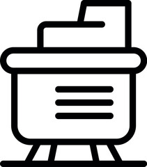 Poster - Professional office file cabinet icon in minimalist line art style for efficient organization and storage of documents and files in a modern corporate workspace interior