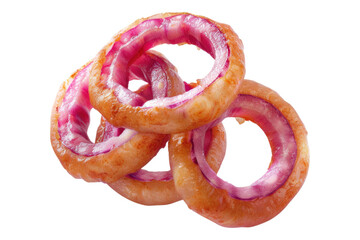 Wall Mural - Red onion rings isolated on transparent background