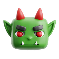 goblin horn monster game enemy character 3d icon illustration render design