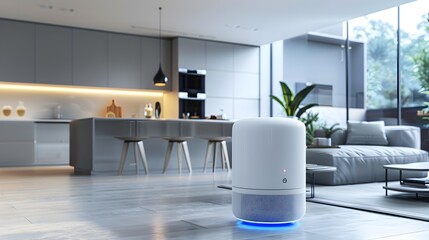Poster - Intelligent Smart Home Assistant Managing Household Seamlessly in Sleek Modern Interior