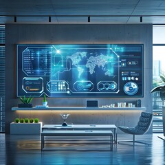 Poster - Interactive Digital Whiteboard for Remote Team and Productivity in a High Tech Intuitive Workspace