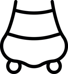 Poster - Vector icon of a simple empty shopping cart in a line art style, isolated on white