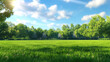 © Александр Марченко - A vibrant, lush green field under a blue sky with white clouds.