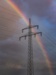 Sticker - Strommast und Regenbogen