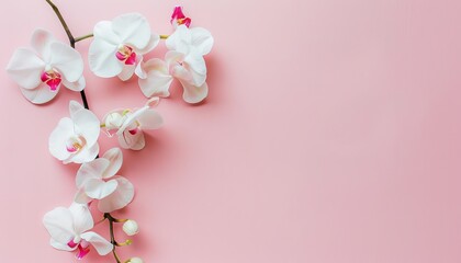 Wall Mural - Pink Pastel Paradise: Stunning White Phalaenopsis Orchids for Women's Day