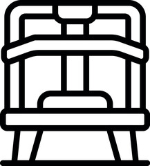 Poster - Simple line art icon depicting a side view of a railway passenger car