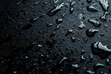 Wall Mural - water drops on black background