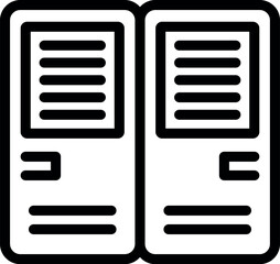 Poster - Vector icon illustration of an open book in a bold black and white outline