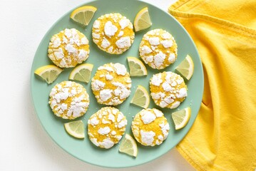 Wall Mural - Homemade lemon crinkle cookies